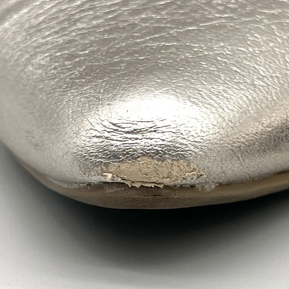 Birdies Womens 9 Goldfinch Ballet Flats Shoes Champagne Metallic Leather Chic